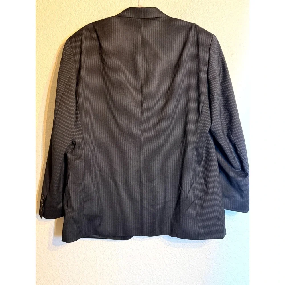 Lauren Ralph Lauren Jacket Men 46R Black Wool Striped Utility Press Low Moisture